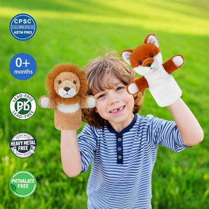 Animal Puppet for Toddlers Creative Storytelling Tool Soft Washable Fabric Preschool Education Interactive Role Play Forest Animal Fox - color: Fox