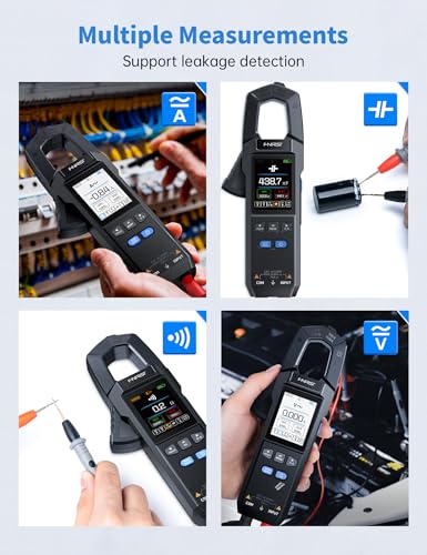FNIRSI DMC-100 Clamp Meter 9999 Counts TRMS, 600A AC/DC Amp Meter