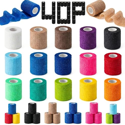 40 Pack Self Adhesive Bandage Wraps,2" X 5 Yards Elastic Bandage Wrap - color: Multicolour-40pack, size: 2 Inch