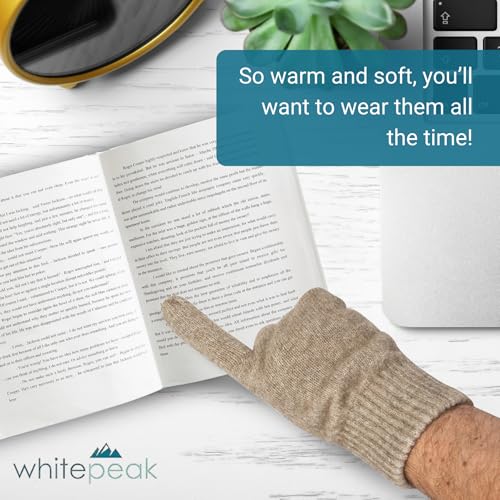whitepeak Genuine Merino Wool and Possumdown Blended Gloves | UNISEX | Comfy, Light, and Quick-Drying - color: Natural, size: Medium