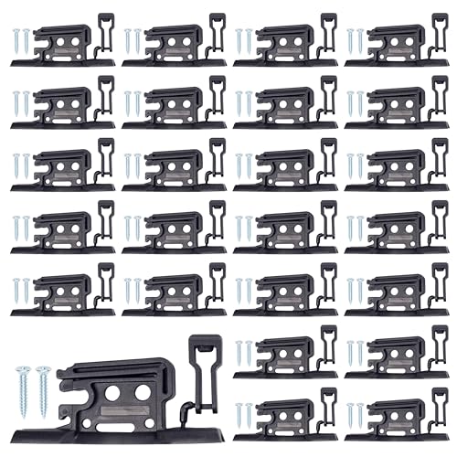 Electric Fence Polytape/Polywire/Rope Insulators with Locktab PK25 in Black Included Screws for Wood Post Nail on for Hi -Tensil