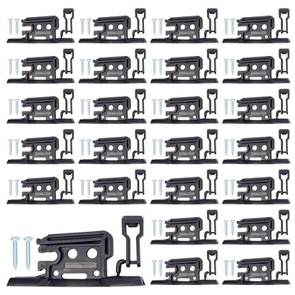 Electric Fence Polytape/Polywire/Rope Insulators with Locktab PK25 in Black Included Screws for Wood Post Nail on for Hi -Tensil