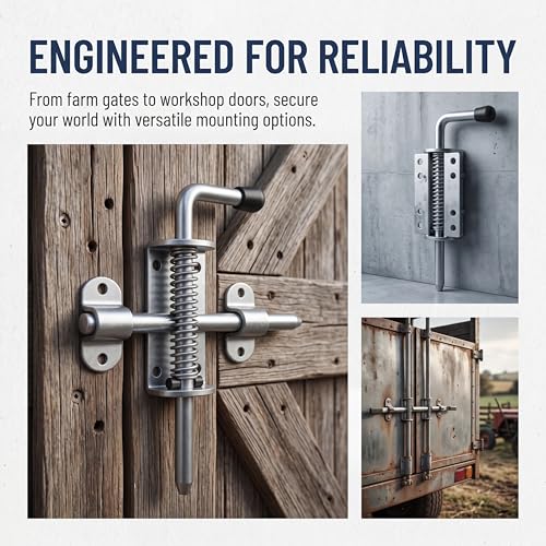 6.5in Spring Loaded Latch Pin Heavy Duty Gate Lock