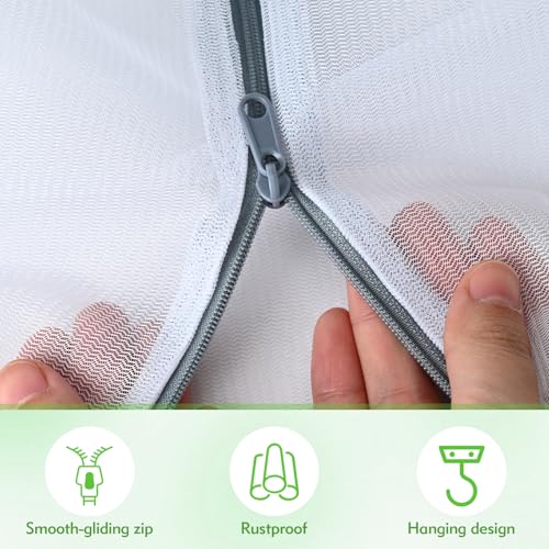 Mesh Laundry Bags for Delicates - 6 Pack Wash Bags for Bras, Lingerie, Socks & Baby Clothes - Fine Mesh Washing Machine Bags with Zipper, Reusable Garment Bags for Travel & College Dorm Essentials