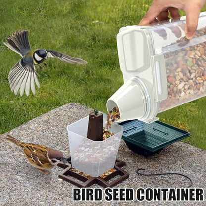 2 Pack 3 Lbs Pet Dog Cat Bird Seed Food Storage Containers for Travel Beige - color: Beige-3L 2Pack
