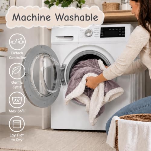 Soypipo Electric Heated Blanket 72"x84", 9 Heat Settings 10-Hour Auto-Off - color: 06-purple, size: Full 72"x84"