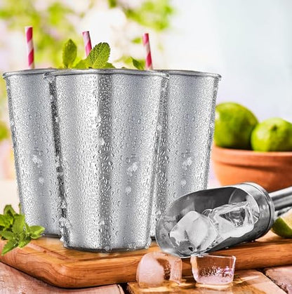 CHILLOUT LIFE Stainless Steel Kids Cups 8 oz - Stainless Steel Small Children Cups for Home & Outdoor Activities, BPA Free Unbreakable Premium Stackable Metal Drinking Glasses (4-Pack) - color: Stainless Steel, style: 8 oz