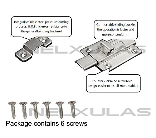 Stainless Steel Door Latch Sliding Lock Barrel Bolt (3-1/2") - style: 3-1/2"