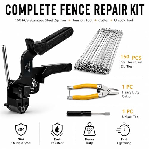 Cable Tie Gun Kit 150 PCS Stainless Steel Cable Ties Heavy Duty
