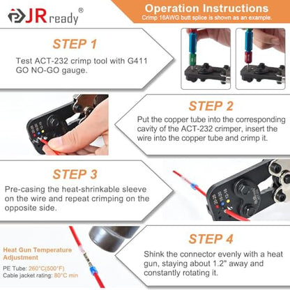 JRready 100 Sets IP68 Waterproof Wire Connectors Heat Shrink 16-12 AWG Insulated Electrical Marine Automotive Yellow Butt Connectors Tinned Copper Crimp Terminals Butt Splices - color: 12# 100 Pairs