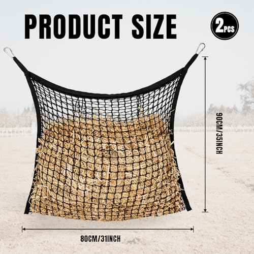 Slow Feed Hay Nets for Horses, Large Capacity Hay Bags, 2 Pack - size: 2PCS