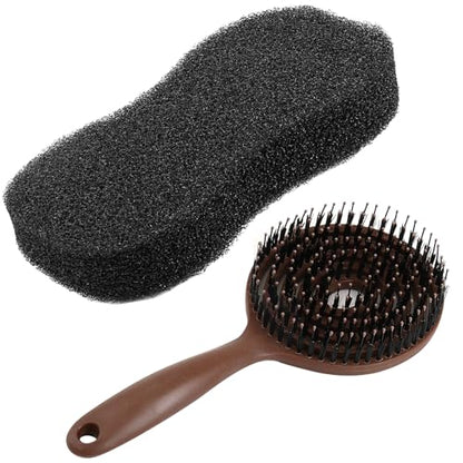 Horse Grooming Kit with Scrubber Sponge & Mane and Tail Brush