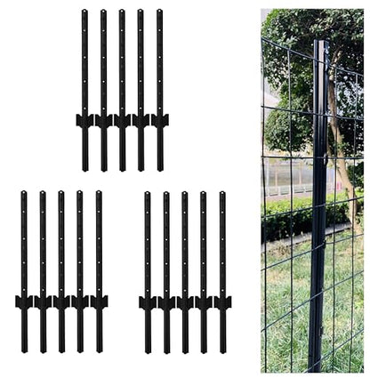 3 Feet Metal Fence Post Black, Pack of 15, for 24 Inch High Garden Welded Wire Fence U-Channel Steel Garden Post - color: Black, size: 3',15 PCS