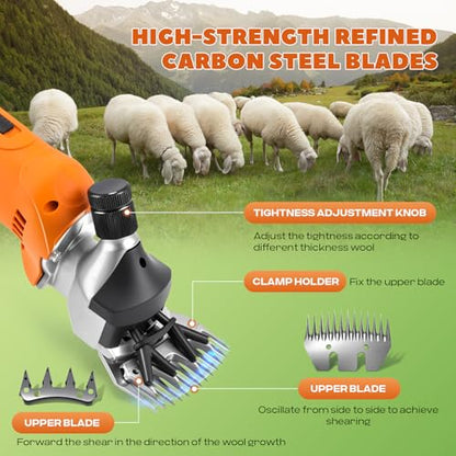 Sheep Shears Cordless 550W 2400RPM, with 2X 4000mAh 21V Batteries