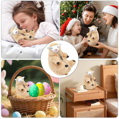 Cute Shaved Sheep Stuffed Animal, Kawaii Lamb Plushie Toy for Teen Kid Girl - color: Lightyellow