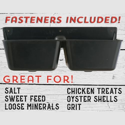 LBH Market Goat Mineral Feeder Kit Includes Mineral Feeder 3.5 Qt with 5 Wood Screw Fasteners Suitable for Goats and Horses