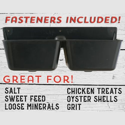 LBH Market Goat Mineral Feeder Kit Includes Mineral Feeder 3.5 Qt with 5 Wood Screw Fasteners Suitable for Goats and Horses