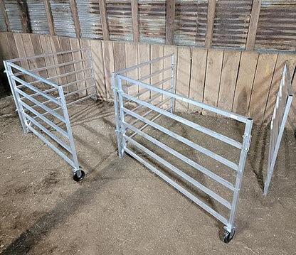 Aluminum 5 FT X 5 FT 6 Rail 40" Wall-Mounted ADD-ON Sheep & Goat STALL KIT Pen