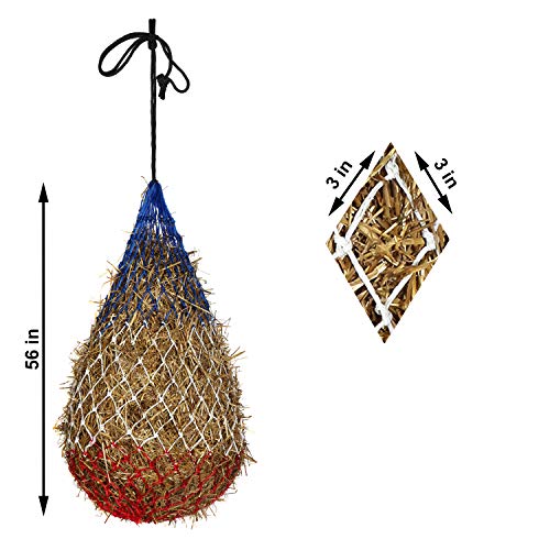 Majestic Ally Hay Net, Set of 2, Length - 54”, Holes 3"x3" for Horses - color: Purple