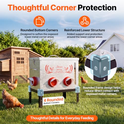 40 LB Large Automatic Chicken Feeder with Visible Feed Window