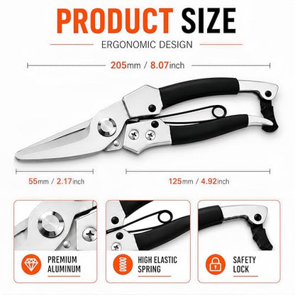 XXYUAN Goat Hoof Trimmers & Farrier Shears | Multi-Purpose Hoof Trimming Tool for Goats and Livestock, Cuts Hooves, Wire & Plastic Pipe, Silver, 1 Pack