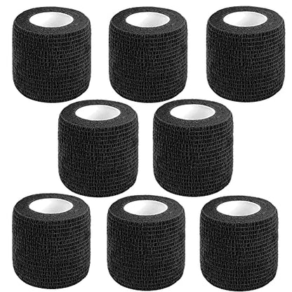 Self Adhesive Bandage Wrap,2" Black Cohesive Bandages Vet Wrap Sports Tape - color: Black Self Adhesive Bandage Wrap