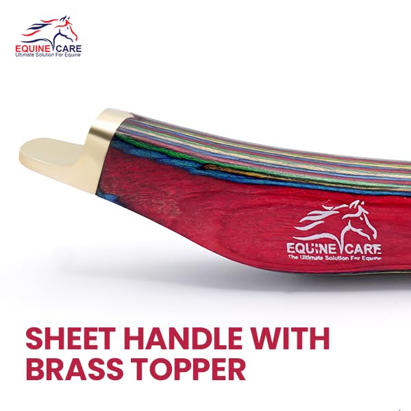 Equine Care Farrier Hoof Knife, Left-Handed, Brass Cap for Horse Shoeing - style: Left Handed