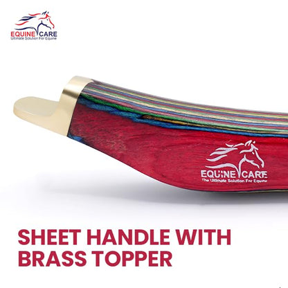Equine Care Farrier Hoof Knife, Left-Handed, Brass Cap for Horse Shoeing - style: Left Handed