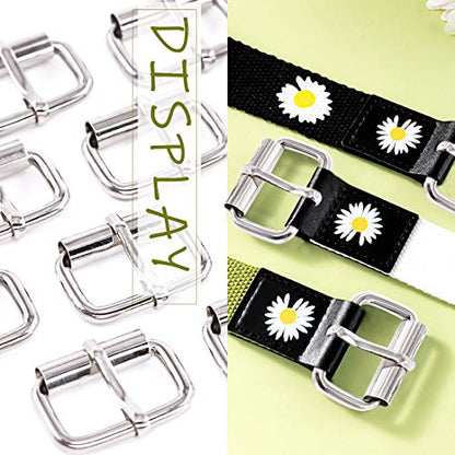 Swpeet 60Pcs 1 Inch / 25mm Heavy Duty Metal Ring Buckle Webbing Belts - color: Sliver, style: Metal Roller Buckles
