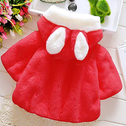 Faux Fur Coat Newborn Infant Baby Girl Jacket Cape Cloak Poncho 0-3 Years - color: Pink03, size: 3-6 Months