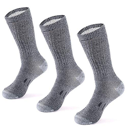 MERIWOOL Merino Wool Hiking Socks for Men and Women – 3 Pairs Midweight Cushioned – Warm n Breathable - color: Gray, size: Large