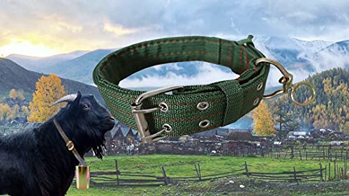Adjustable Four-Layer Nylon Thickened Cow Collar with 2-Rows Metal Buckle and Traction Chain for Horse, Sheep, Cattle, Dog, Camel (28.7inch) - color: 28.7inch