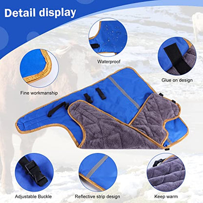 Pro Calf Blanket, Dogs Warm Clothes Mini Pigs & Donkeys Saver Coat Sheep Blanket for Keep Cow Warmming Thickened Belly Protection Windproof Livestock Protector