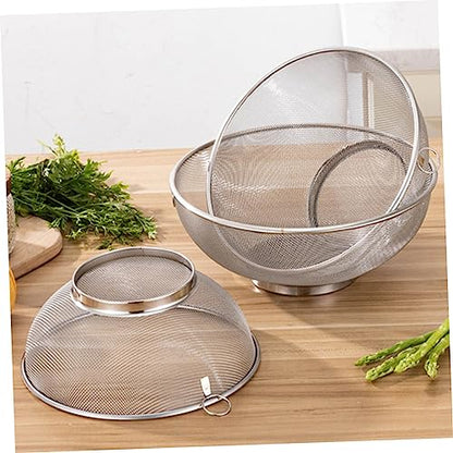 ULTECHNOVO Stainless Steel Fine Mesh Strainer for Kitchen Multifunctional Colander Handle for Straining Soybean Milk and Cooking Household Use - size: 24x24x10.3cm
