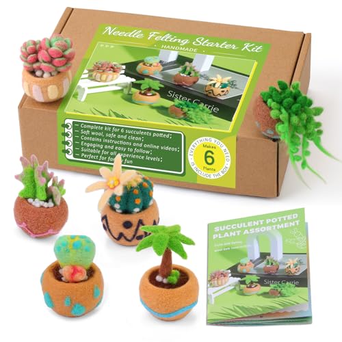 Yizzvb Needle Felting Kit, 6 Pcs Wool Felting kit Felting Tools | Needle Felting Kits for Beginners with Instruction, Wool, Felting Needles, Felting Pad, Wool Felting Kits for Home Decoration - size: S