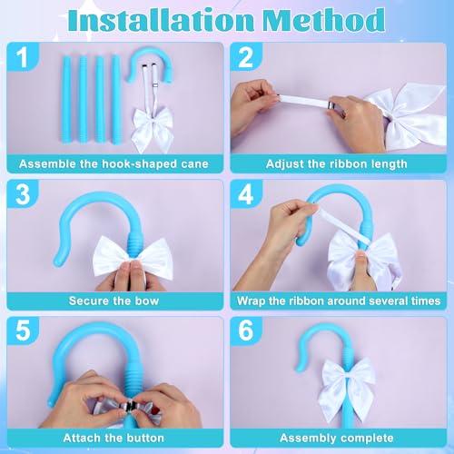 Servllcell Shepherd Staff Prop,Plastic Shepherd Hook Staff Stick Cane Costume Accessory,Halloween Staff Cosplay - color: Blue-w