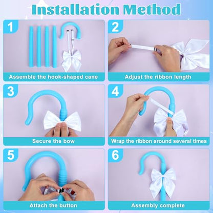 Servllcell Shepherd Staff Prop,Plastic Shepherd Hook Staff Stick Cane Costume Accessory,Halloween Staff Cosplay - color: Blue-w