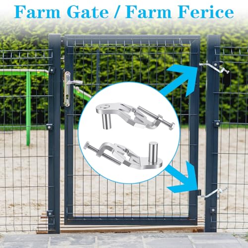 T-Post Gate Hinge Pins, Heavy Duty Gate Hanger,5/8 Inch, 2 Pack, for Farm Garden and Backyard Gates, Easy to Install