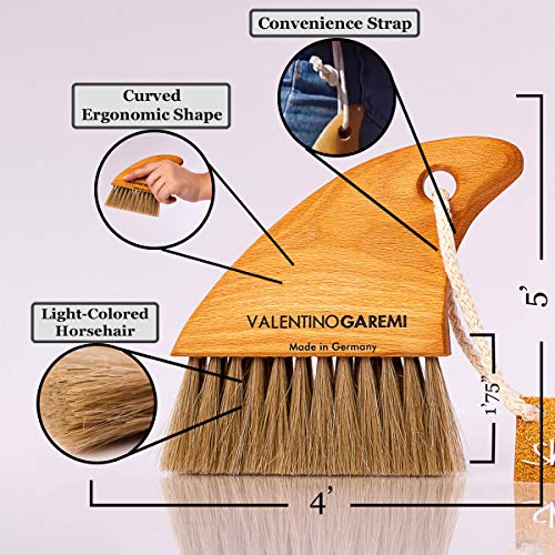 Beach Sand Brush – Soft Horsehair Body & Feet Sand Remover – Wooden Handle with Strap – Gentle Skin Cleaning Tool – Made in Germany