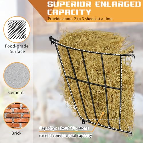 Zonon 2 Pcs Corner Hay Rack Slow 25.1 x 27.9 x 7.87 Wall Metal Hay Rack Feeding Horse Feeder for Blankets Space Between Bars Wall Mounted-Rack Holder for Livestock Goat Indoor Outdoor Uses