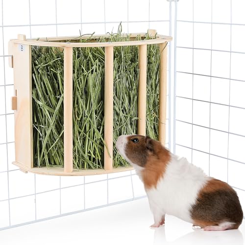 Unicorn Catcher Wooden Guinea Pig Hay Feeder, Large Hanging Rabbit Rack - size: 1 PACK
