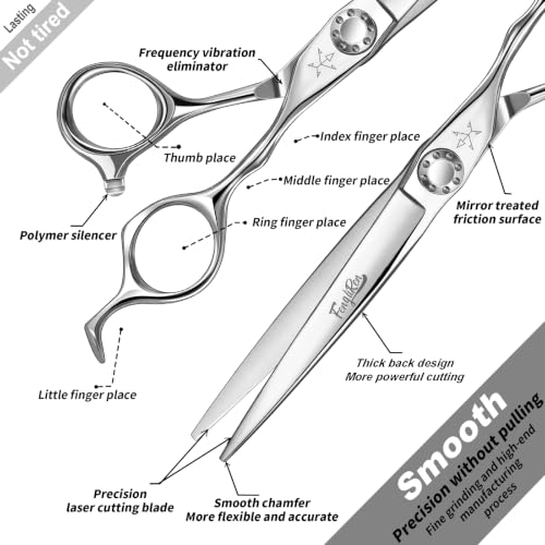 High-end Professional Extremely Very Sharp Barber Hair Cutting Scissors Hairdresser Shears For Hair 6.5 Inch Haircut Scissor Made Of Stainless Steel Alloy For Hairdressing Salon and Home Use - size: 6.5 Inch, style: Shears