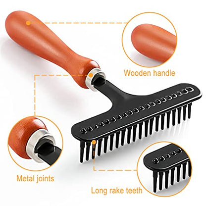 Hand Held Carpet Rake Sheepskin Wool Brush Carding Fur Restore Carpets Softness and Texture Let Rugs to New Looking