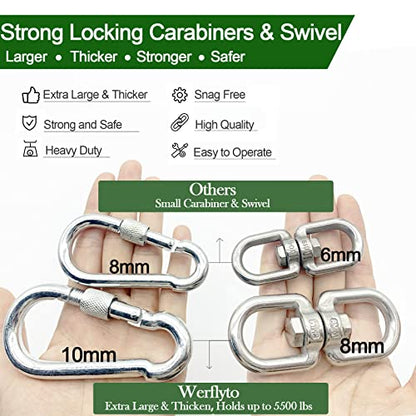 Safe Tree Swing Hanging Straps Kit, 3FT/10FT/15FT/20FT, Heavy Duty Holds 5500LBS Extra Long Adjustable Tree Swing Straps, Easy & Fast Way to Hang Any Swing or Hammock(10 FT) - color: black, size: 10FT