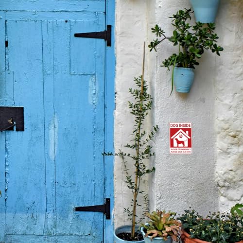 WADORN 10Pcs Dog Inside in Case of Emergency Please Save Our Dog Sticker, Dog Inside Decals Dog Rescue Sticker Dog Alert Labels Waterproof Self-Adhesive Vinyl Decals for Outdoor Window 7.08x5.12 Inch - style: Dog Inside