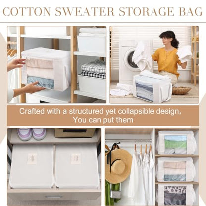 1 Pack Cotton Sweater Storage Bag Cashmere Storage Bag with Handle