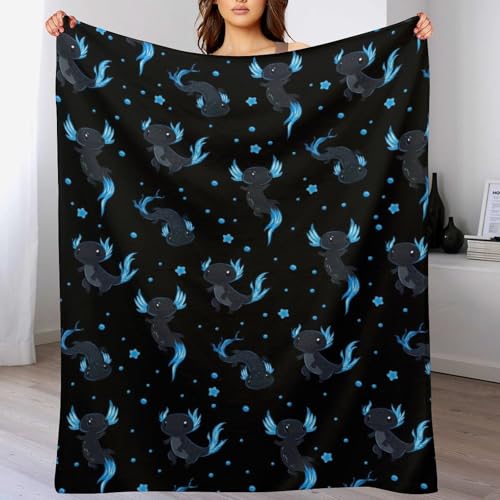 Axolotls Fleece Throw Blanket for Couch Adults Teens 40" X 50" - color: Axolotls, size: 40x50 inch