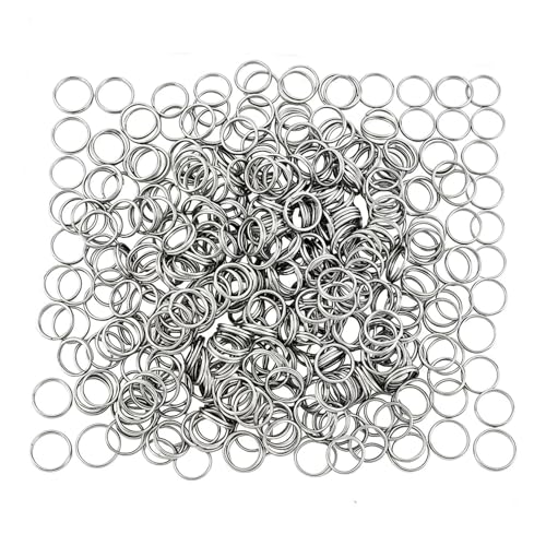 200pcs Silver Jump Ring Split Keyring Mental Connectors for Keychains, Jewelry Making, Pet Collars, Crafts 8mm - size: 8mm