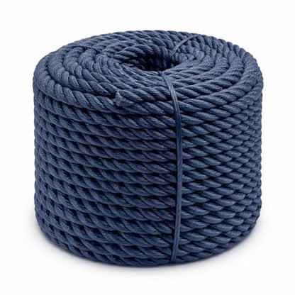 Heavy Duty Twisted PP/Polyester/Nylon Rope, Weather-Resistant & Waterproof Rope for Pool, Marine, Camping, Household Use, Construction & Rigging Applications (Navy, 5/16in X 98FT) - color: Navy, size: 5/16in X 98FT