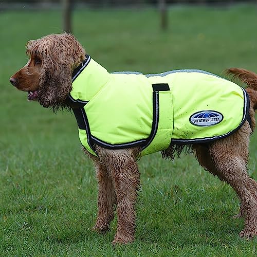 WeatherBeeta ComFiTec Reflective Parka 300D Deluxe Dog Coat, Yellow, 24" - color: Yellow, size: 24"